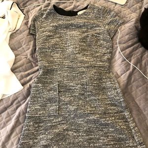Gray sweater dress with pockets